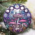 Stained Ceramic Mushroom Ornament - Christmas Tree Ornament - Christmas Decoration - Mushroom Decor for Office, Room, Home - Gift for Nature, Plant Lovers