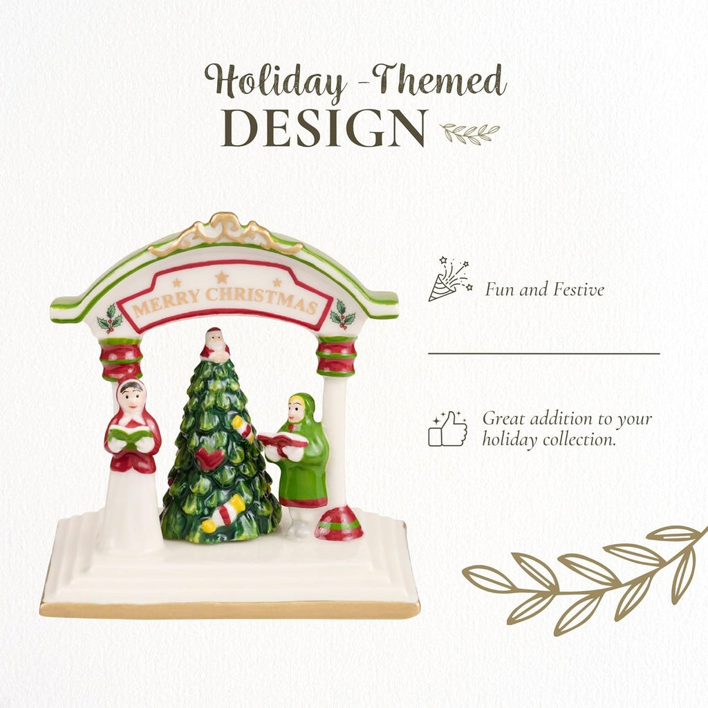 Spode Christmas Tree Miniature Christmas Village Figural Decoration, Snowy Christmas Village Set, Ceramic Holiday Decor - Festive Holiday Decorations for Indoor Display (Christmas Carolers)