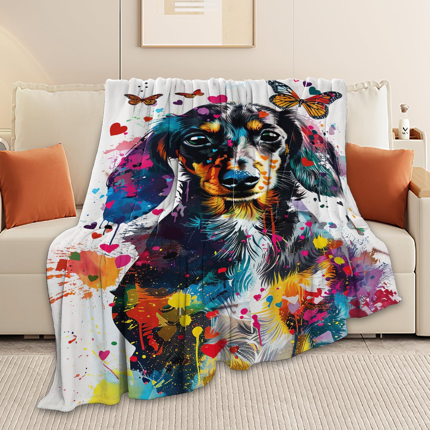Dachshund Blanket Dachshund Dog Throw Blanket Weiner Dog Gifts for Women Girls Men Boys Kids Adults Super Soft Cozy Plush Fluffy Fuzzy Fleece Blanket Decor 40''X50''