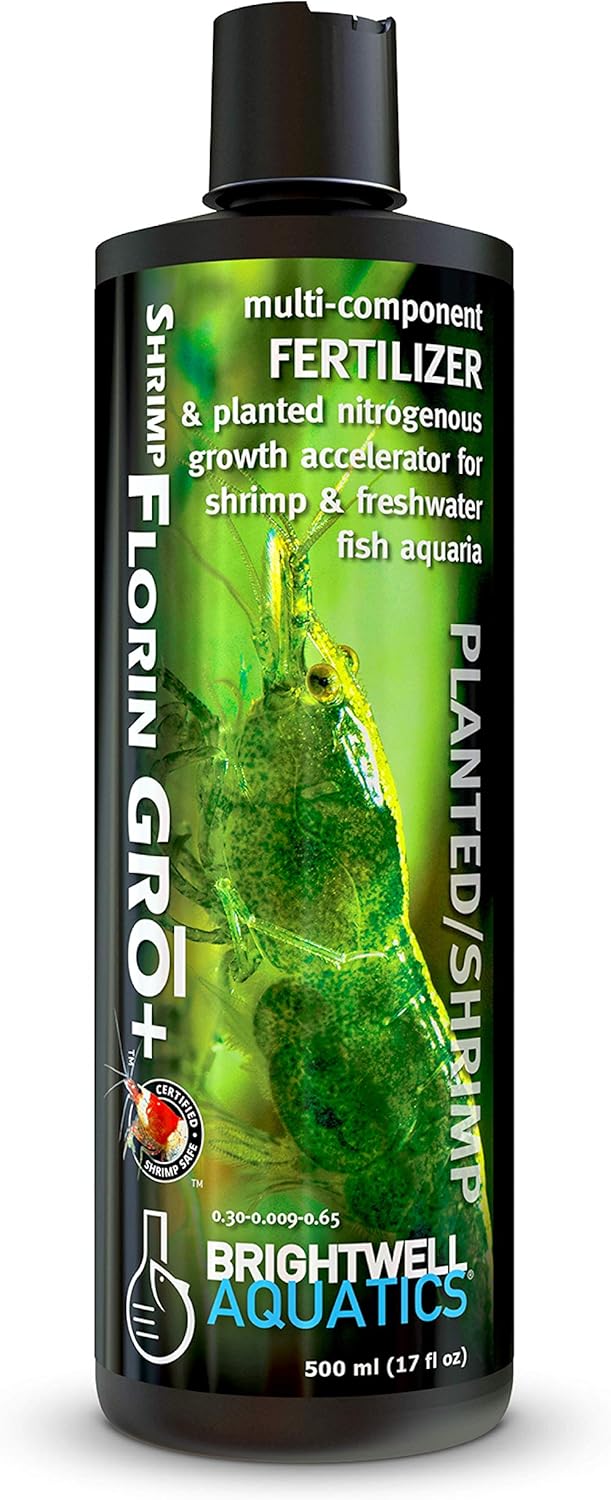 Brightwell Aquatics Shrimp FlorinGrō+ – Nitrate-Based Plant Supplement for Shrimp Aquariums – Supports Growth, Chlorophyll & Vibrant Foliage – Copper-Free, 500 ml
