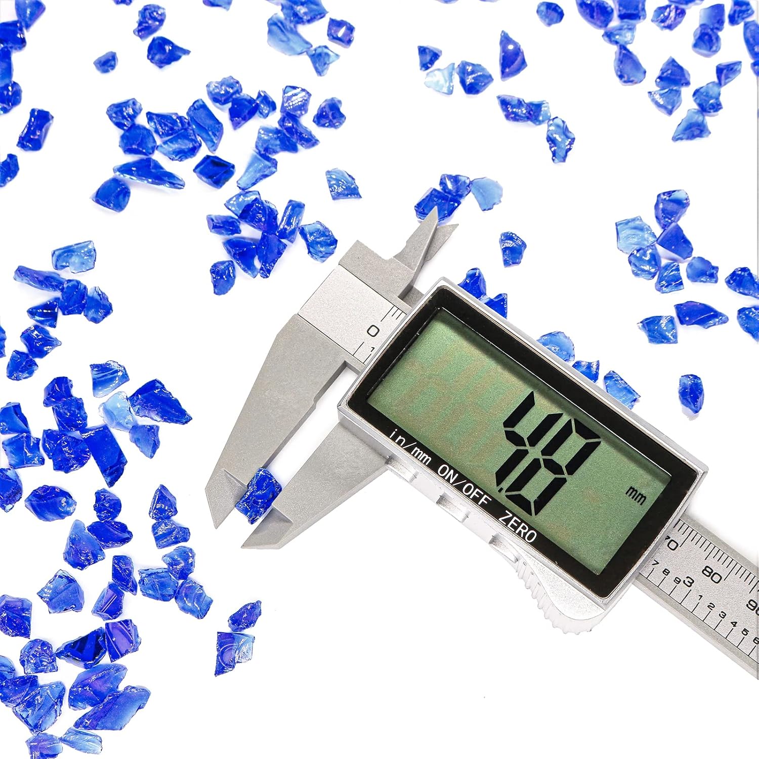 Crushed Glass for Resin Art - 3-6mm Ocean Blue, 1.5lb | Broken Glass Pieces for Crafts, Vase Filler & Fire Pit Media | Decorative Stones