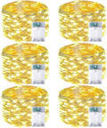 6-Pack Fairy Lights Battery Operated with Timer, Waterproof 16FT 50 LED String Lights Indoor Outdoor, Cuttable Starry Fairy Lights for Christmas Home Bedroom Wedding DIY Centerpiece Decor (Warm White)