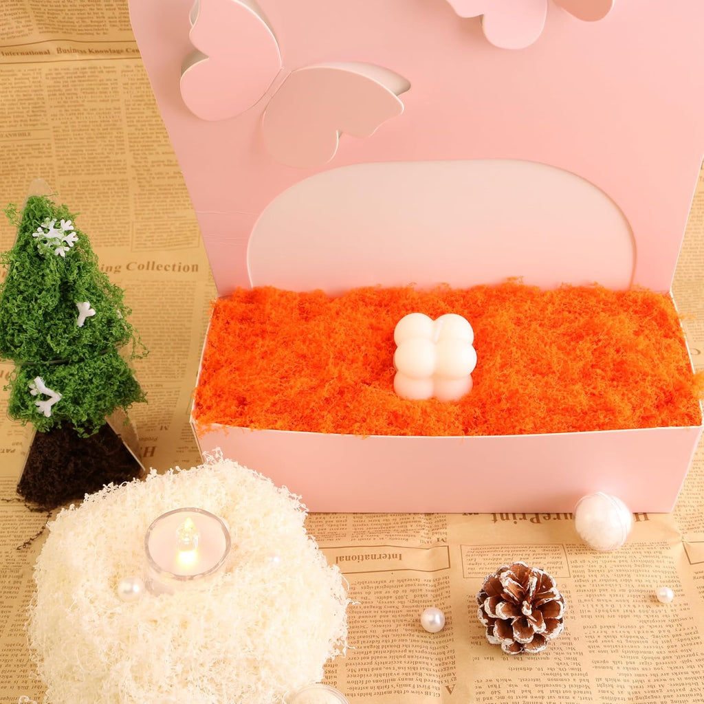 Caiyjhao Lifelike Artificial Moss is Used in Art Projects, Autumn Theme, Vase Stuffing, Gift Decoration, Romantic Handicrafts and Wedding Background Wall Display (Orange 3.5oz)