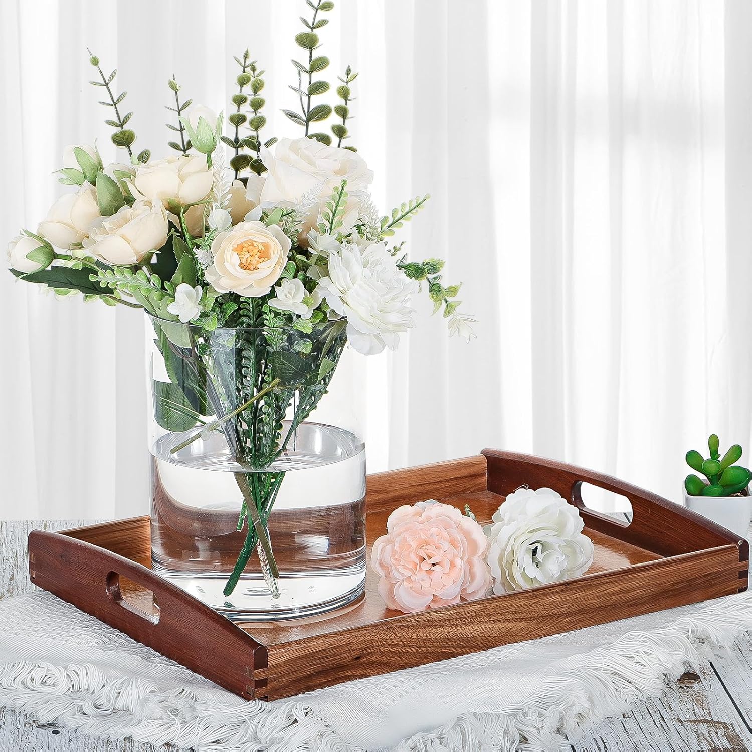 Clear Acrylic Flower Vase Centerpiece，Acrylic Cylinder Vase Decorative Wide Mouth for Flower, Plastic Flower Vases for Home，Office，Wedding Party,5.9x7.9in