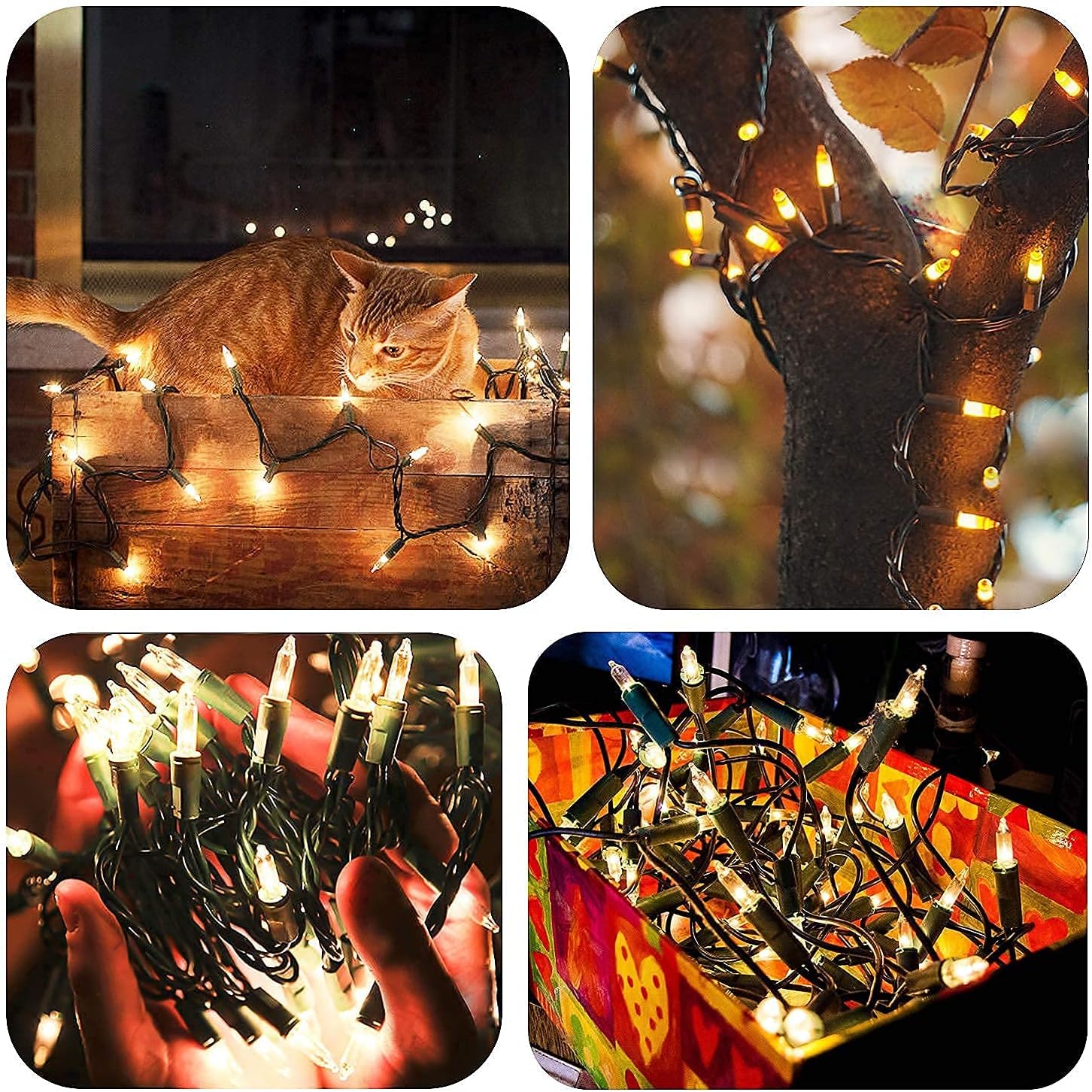 Christmas Lights - Battery Operated String Lights 50 LED String Lights Mini Lights with Auto-Timer and 8 Lighting Modes for Christmas Wreath Party Wedding Garden Home Decoration, Warm White