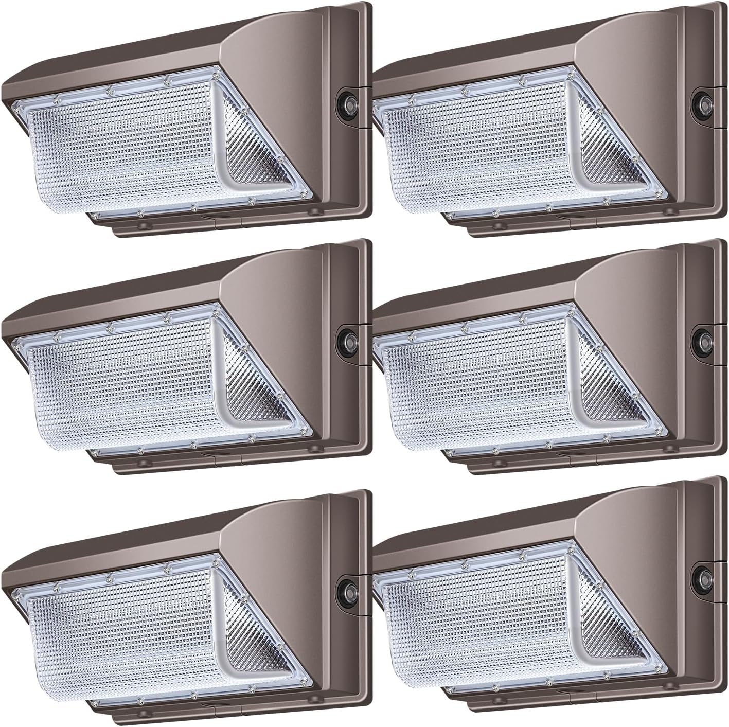 ledmo LED Wall Pack Light, 15840LM Daylight Outdoor Security Lighting, Commercial and Industrial Outdoor Wall Pack Lights, 5000K IP65 Waterproof for Garage Yard 120W 6 Pack No Photocell