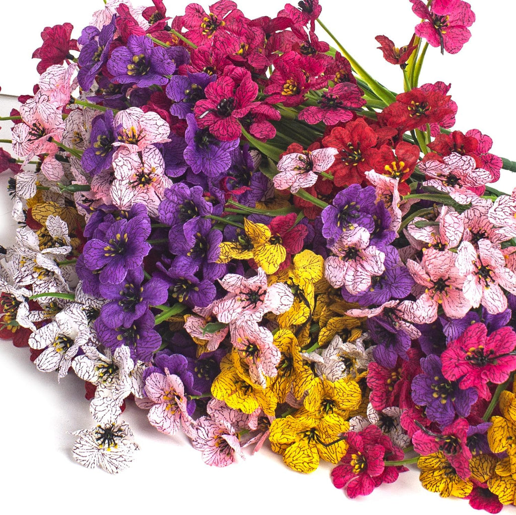 24 Bundles Artificial Flowers for Outdoor & Indoor , UV-Resistant Faux Plastic Plants Decor for Hanging Planters, Garden Porch, Window Box - Weather-Resistant Home Decor for Farmhouse, Wedding, Patio