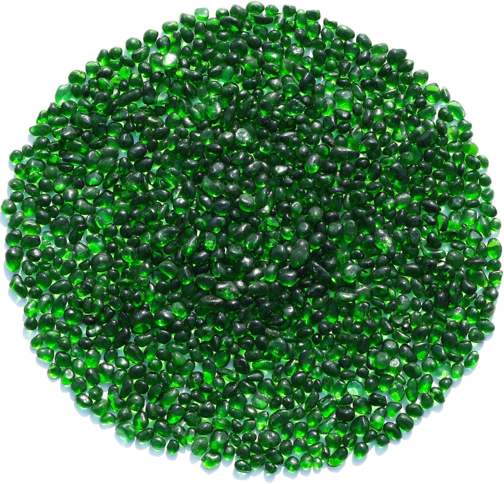 Sea Glass Stones - Green Clear Glass Pebbles Gemstones - Perfect for Aquarium Rocks, Fish Tank Gravel, Vase Fillers, DIY Crafts, and Home Decor (0.9LB/14oz)