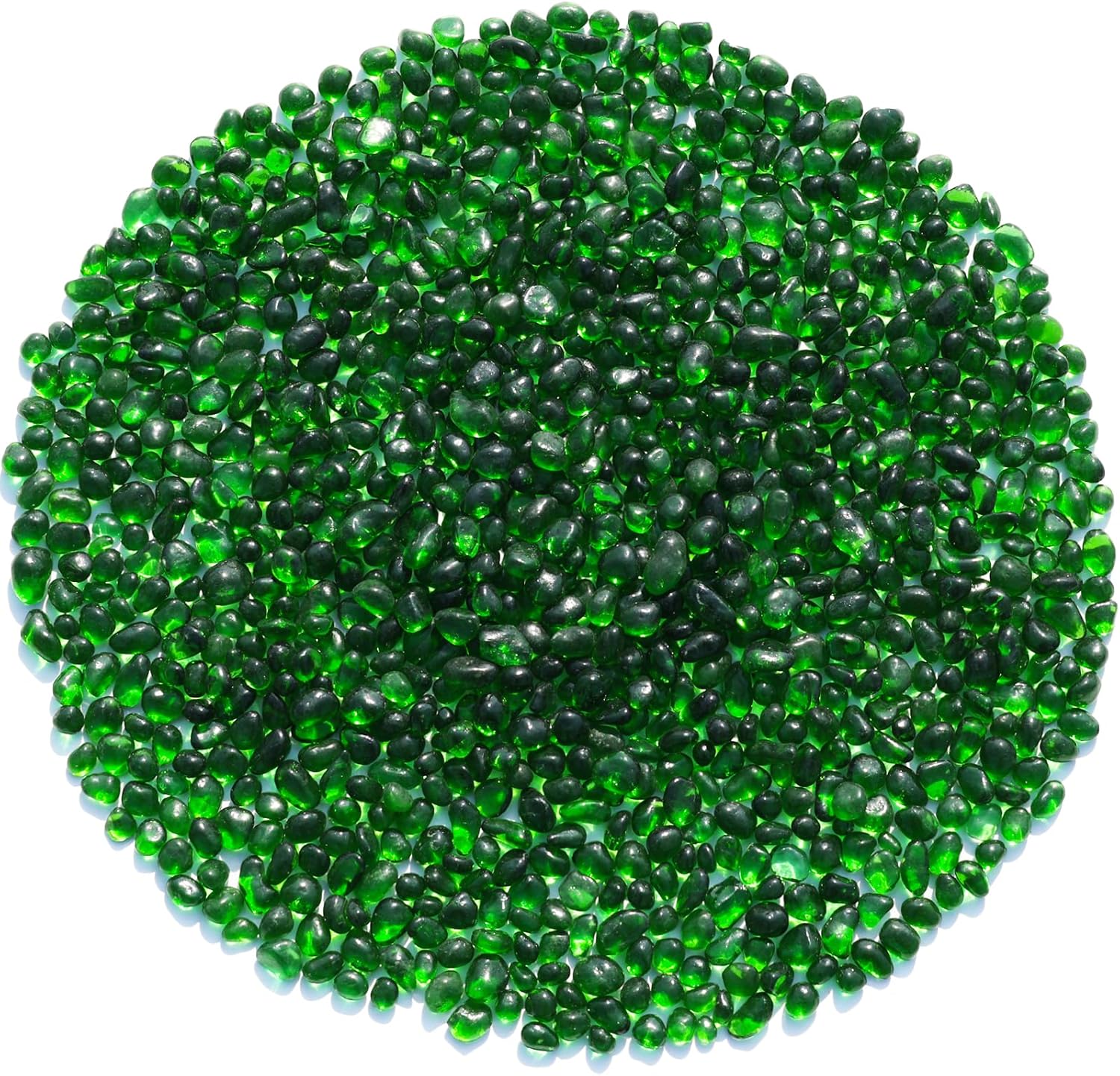 Sea Glass Stones - Green Clear Glass Pebbles Gemstones - Perfect for Aquarium Rocks, Fish Tank Gravel, Vase Fillers, DIY Crafts, and Home Decor (0.9LB/14oz)