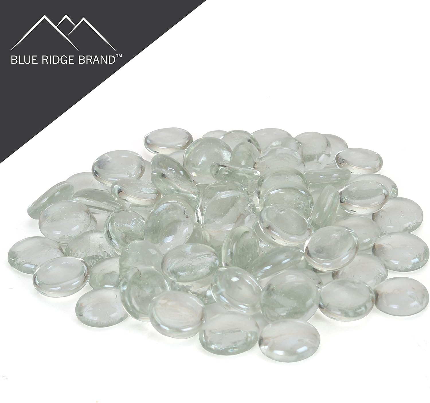 Reflective Fire Pit Glass Beads - Professional Grade Fire Glass for Fire Pit - 3/4" Firepit Glass Rock - Glass Stones - Gas & Propane Fireplace Glass (20 Pound, Clear)