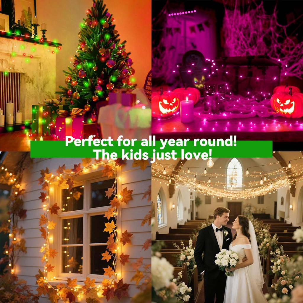 LitHome 400LED 130FT Christmas Led Fairy Lights with Remote, Color Changing Fairy Lights Plug in, 9 Modes Led String Lights for Indoor, Fairy String Lights Christmas Home Bedroom Dorm Party Decor