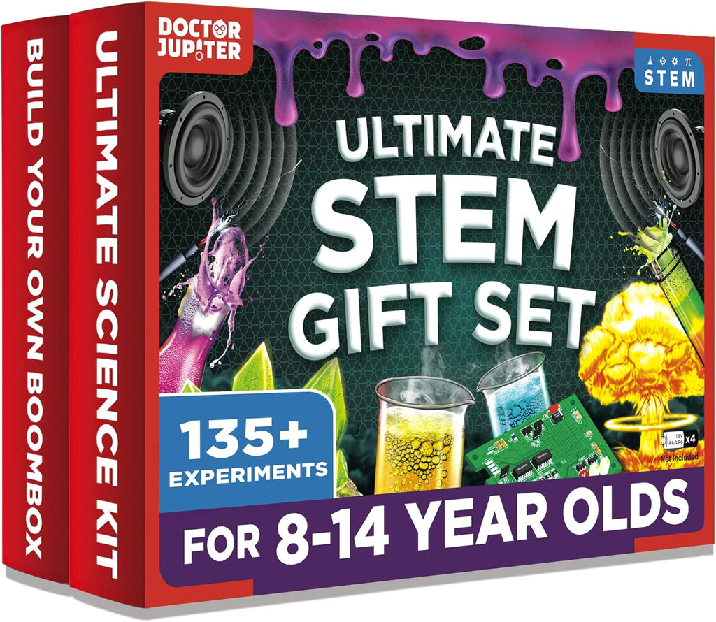 Doctor Jupiter Ultimate STEM Gift Set | Set of ‘Ultimate Science Kit’, ‘Boombox’ for Kids Ages 8+ | Birthday Gift Ideas for Boys, Girls | STEM Learning & Educational Toys for 8-10-12-14 Year Olds