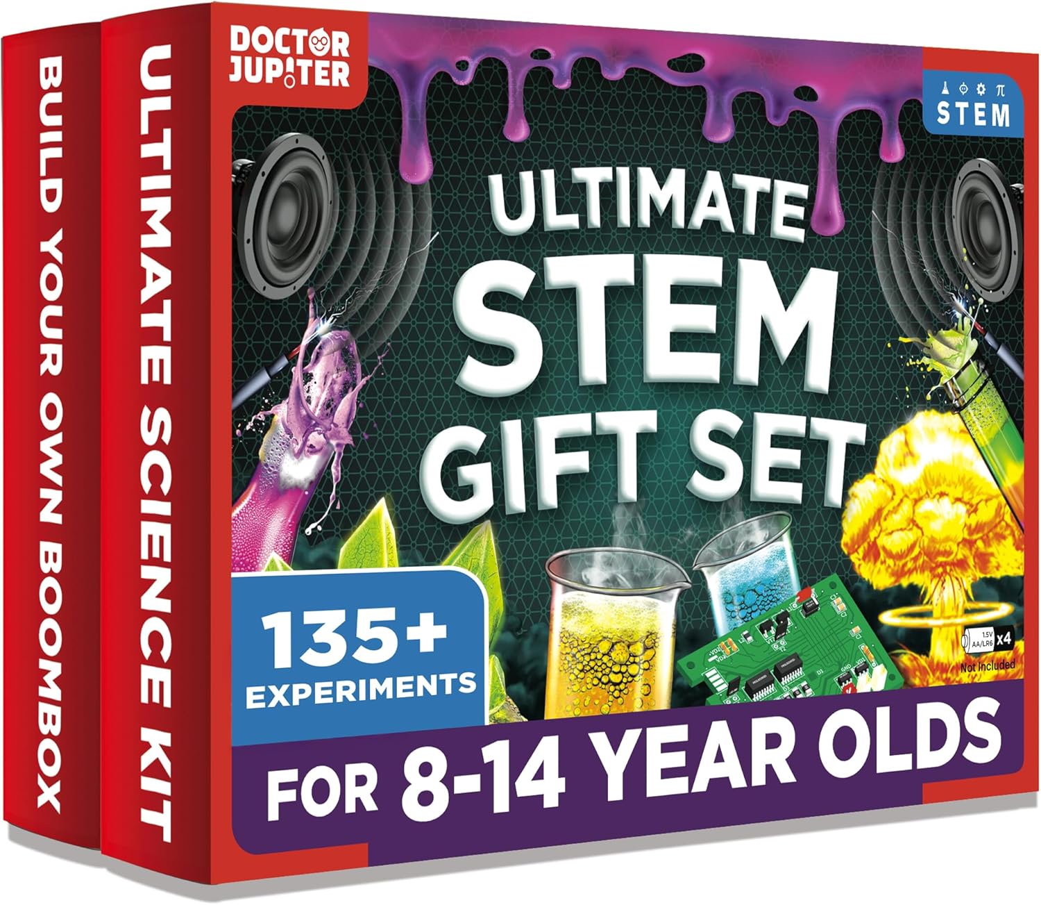 Doctor Jupiter Ultimate STEM Gift Set | Set of ‘Ultimate Science Kit’, ‘Boombox’ for Kids Ages 8+ | Birthday Gift Ideas for Boys, Girls | STEM Learning & Educational Toys for 8-10-12-14 Year Olds