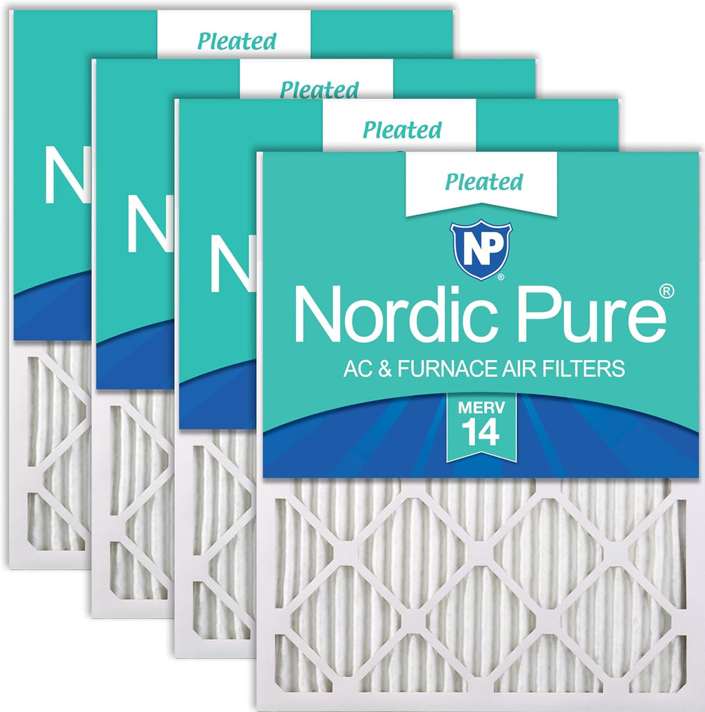 Nordic Pure 20x25x1 (Actual Size: 19 1/2 x 24 1/2 x 3/4) Pleated MERV 14 Air Filters 4 Pack