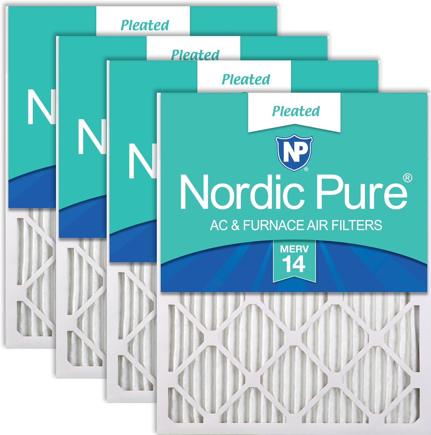 Nordic Pure 20x25x1 (Actual Size: 19 1/2 x 24 1/2 x 3/4) Pleated MERV 14 Air Filters 4 Pack