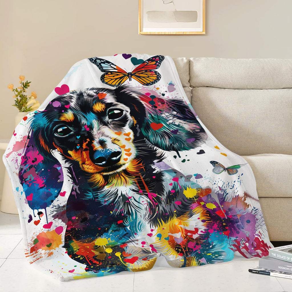 Dachshund Blanket Dachshund Dog Throw Blanket Weiner Dog Gifts for Women Girls Men Boys Kids Adults Super Soft Cozy Plush Fluffy Fuzzy Fleece Blanket Decor 40''X50''