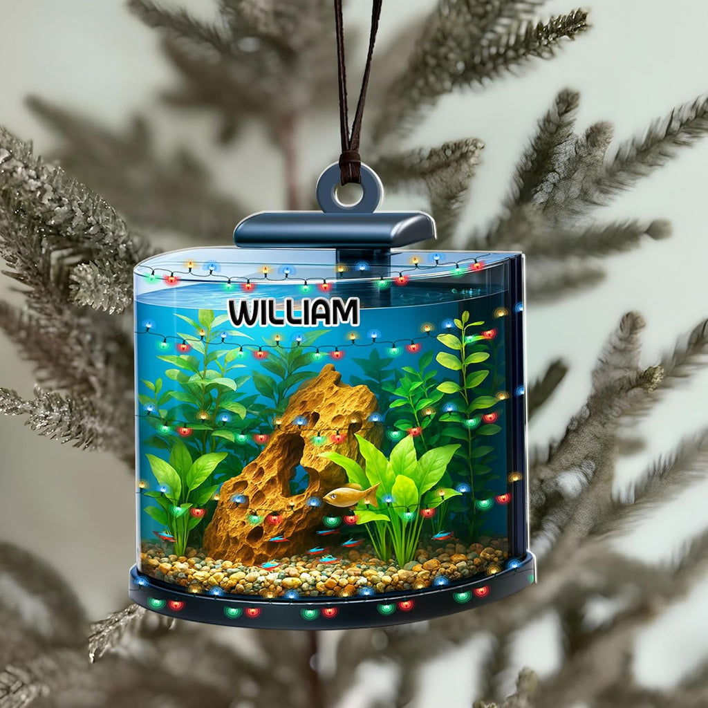 Personalized Aquarium Fish Tank Ornament, Fishes Christmas Ornament, Underwater Aquarium Ornament, Aquarium Decorations for Fish Tank, Gift for Ocean Lovers, Scuba Divers (FT6)