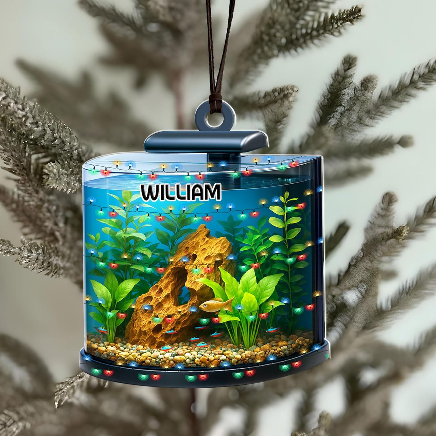 Personalized Aquarium Fish Tank Ornament, Fishes Christmas Ornament, Underwater Aquarium Ornament, Aquarium Decorations for Fish Tank, Gift for Ocean Lovers, Scuba Divers (FT6)