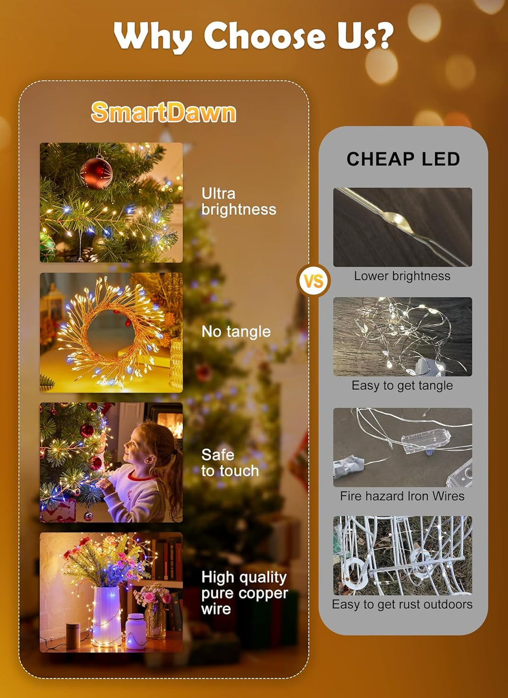 Twinkling Fairy Lights Plug in, 10FT 200LED Twinkle Lights - Firecracker String Lights, Christmas Tree Lights Waterproof for Bedroom, Garden, Patio, DIY Wreath, Indoor Outdoor Christmas Decorations