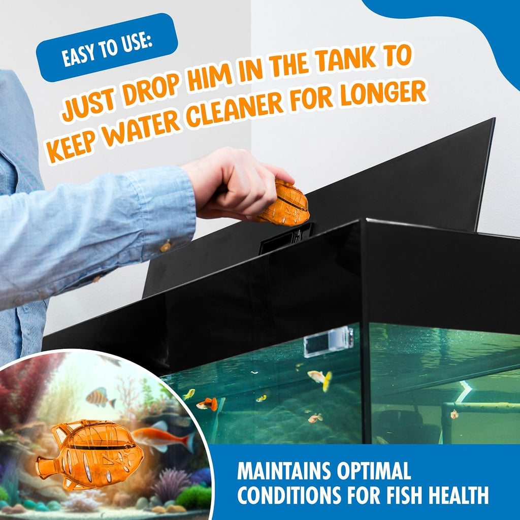 Aquarium Water Clarifier | Clear Cloudy Fish Tank Water Treatment, Safe for Freshwater & Saltwater Fish and Plants - Orange, 3 Pack