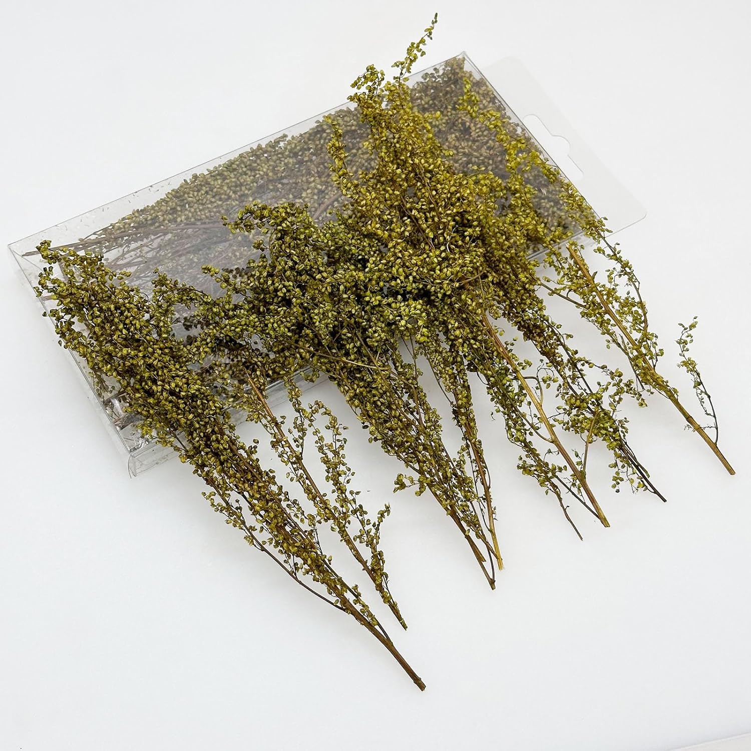 Woohome Static Grass Tuft Long Shrub Vegetation Groups Miniature Shrubs Model Bushes for DIY Model Train Landscape Railroad Scenery, Yellow-Green