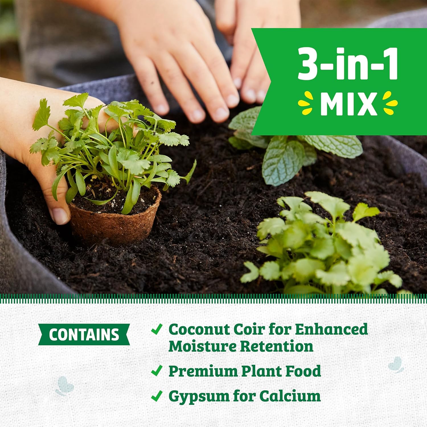 Back to The Roots 3-in-1 Seed Starting Mix 6 Quarts, 100% Organic & USA Made for Herbs, Veggies, Flowers, w/Nutrient Rich Plant Food, Worm-Castings, & Moisture Controlling Yucca Brown