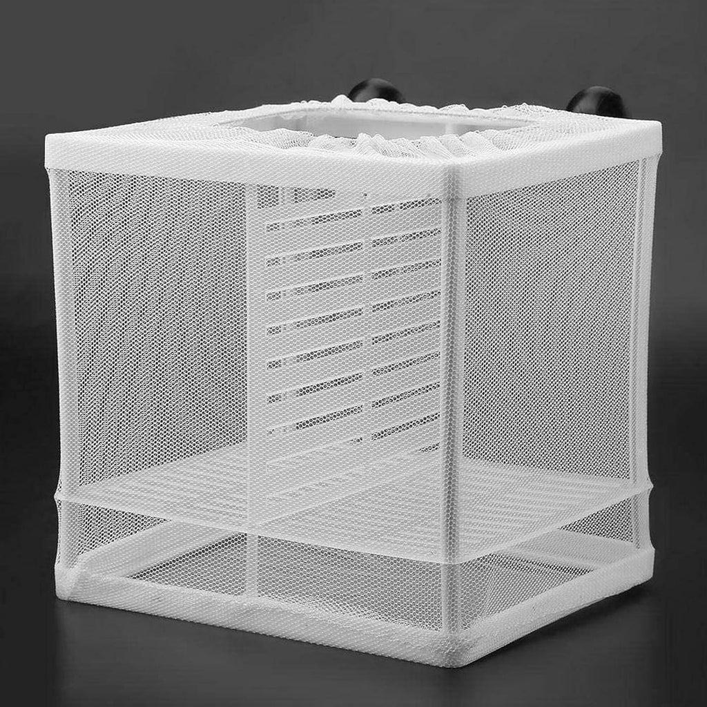 Still Awake Aquarium Fish Breeder Box, Hatching Box, Juvenile Fish Spawning Incubator, Water Isolation Net Hatcher, Nylon Mesh Fish Fry Hatchery Breeder Box Separation Net（White 3 Rooms S）