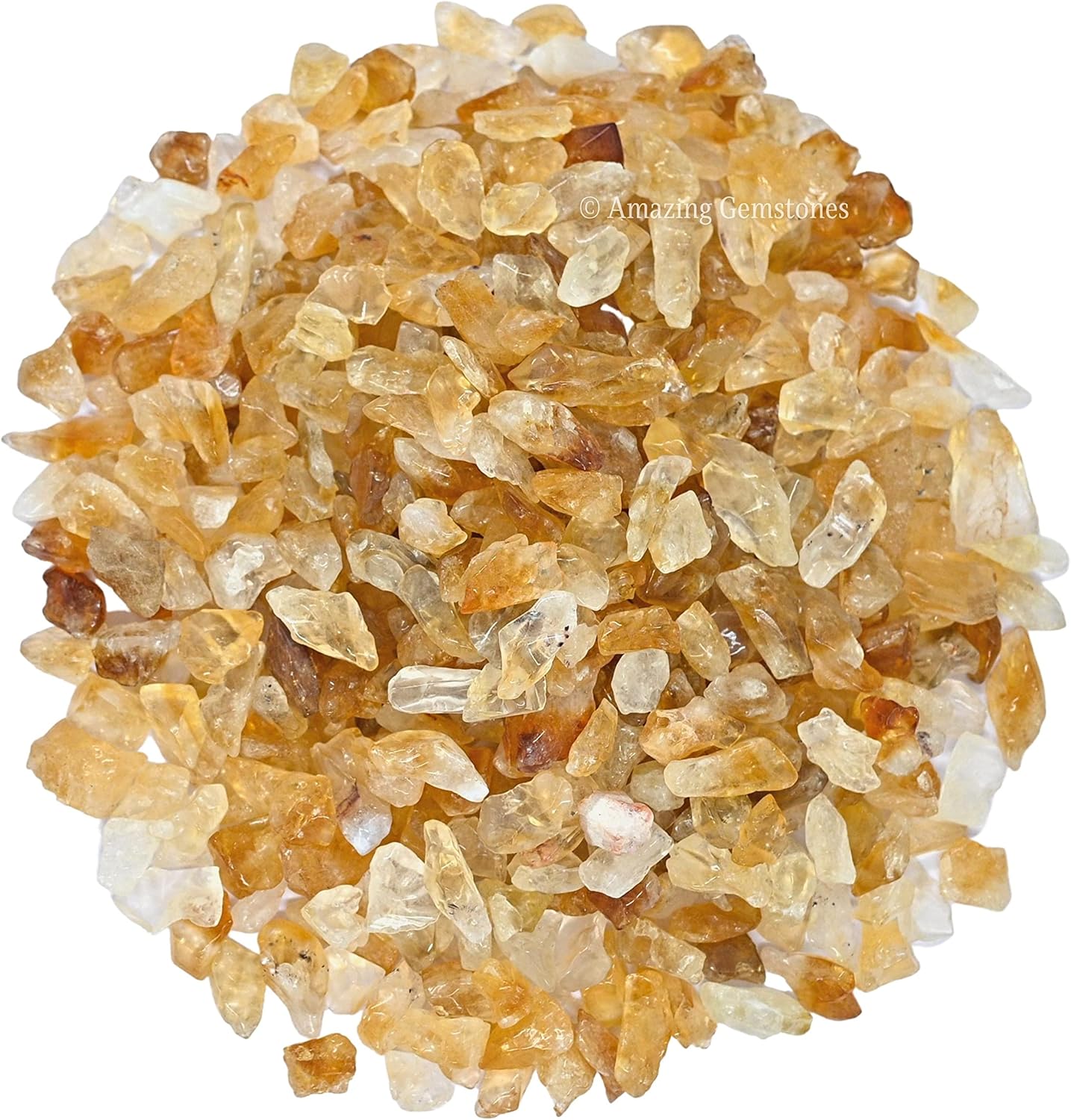 Amazing Gemstone Citrine Crystal Chips Aquarium Gravel Rocks - Bulk Fish Tank Gravel, Small Tumbled Stone Chips and Tiny Crystals for Decoration (Natural AAA Grade Gemstones)