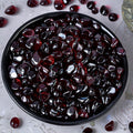 Polished Garnet Crystal Chips 200 Pcs - 0.3" 10 oz Tumbled Stone Chips Crushed Sea Glass Stones Healing Reiki Crystal Jewelry Making Home Decoration