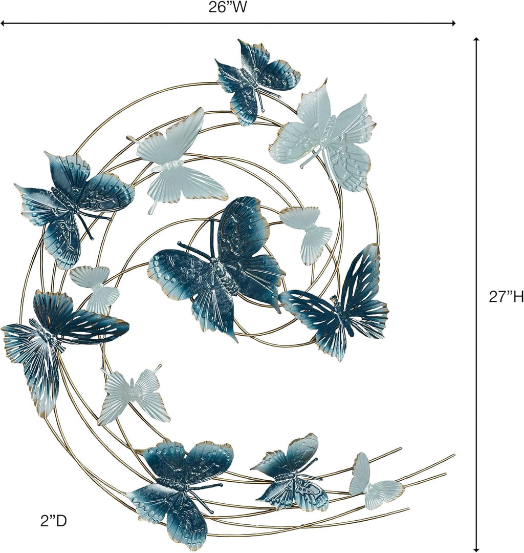 Touch of Class Butterfly Journey Blue Wall Art Sculpture