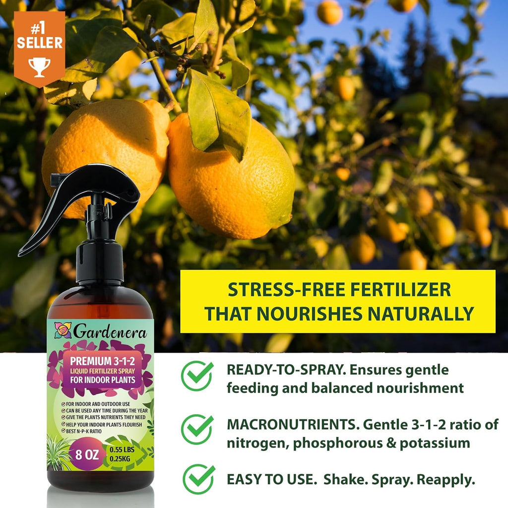 Gardenera Professional Hoya Spray Fertilizer Mist for Home Gardening | 3-1-2 Gentle Blend Mist for Healthy Leaves & Growth | Essential Nutrients for Hoya Plants - 8oz