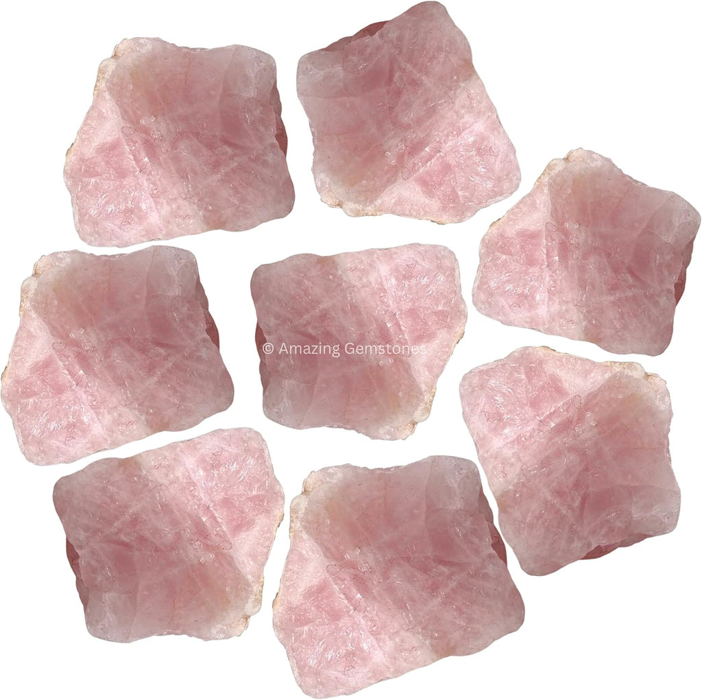 Amazing Gemstone Rose Quartz Raw Crystals and Healing Stones, Natural Rocks for Tumbling and DIY Raw Stones and Crystals (1 lb)