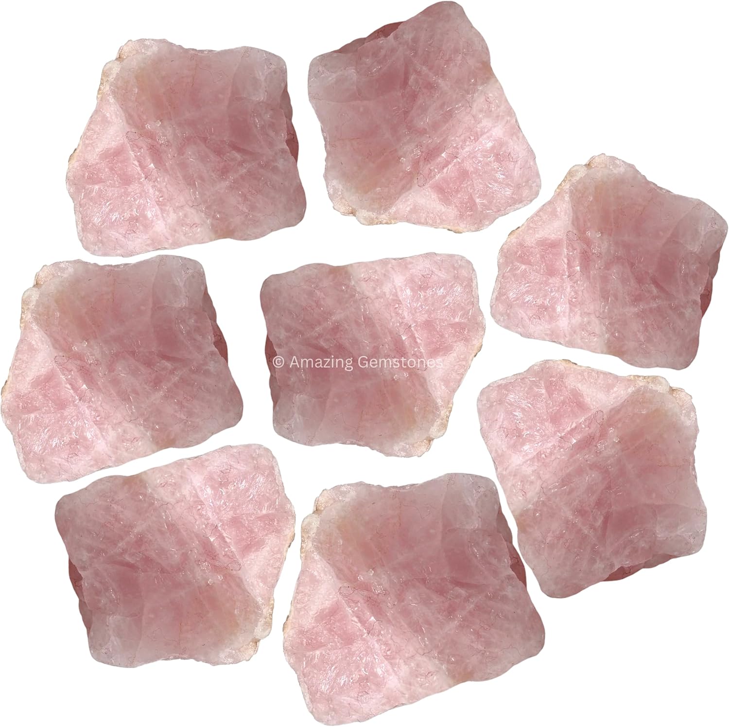 Amazing Gemstone Rose Quartz Raw Crystals and Healing Stones, Natural Rocks for Tumbling and DIY Raw Stones and Crystals (1 lb)
