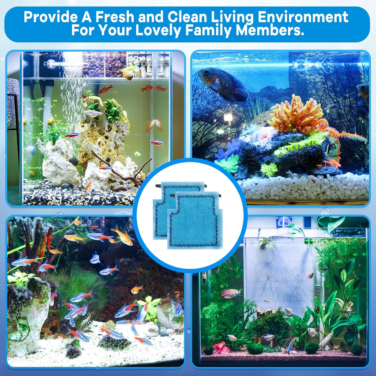 9 PCS Aquarium Filter Cartridge Compatiable with Aqua-Tech Filters (EZ-Change #1) Fish Tank Filter Cartridge Compatiable with Aqua-Tech 5-15 Power Filters