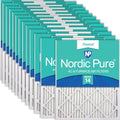 Nordic Pure 20x25x1 (Actual Size: 19 1/2 x 24 1/2 x 3/4) Pleated MERV 14 Air Filters 24 Pack