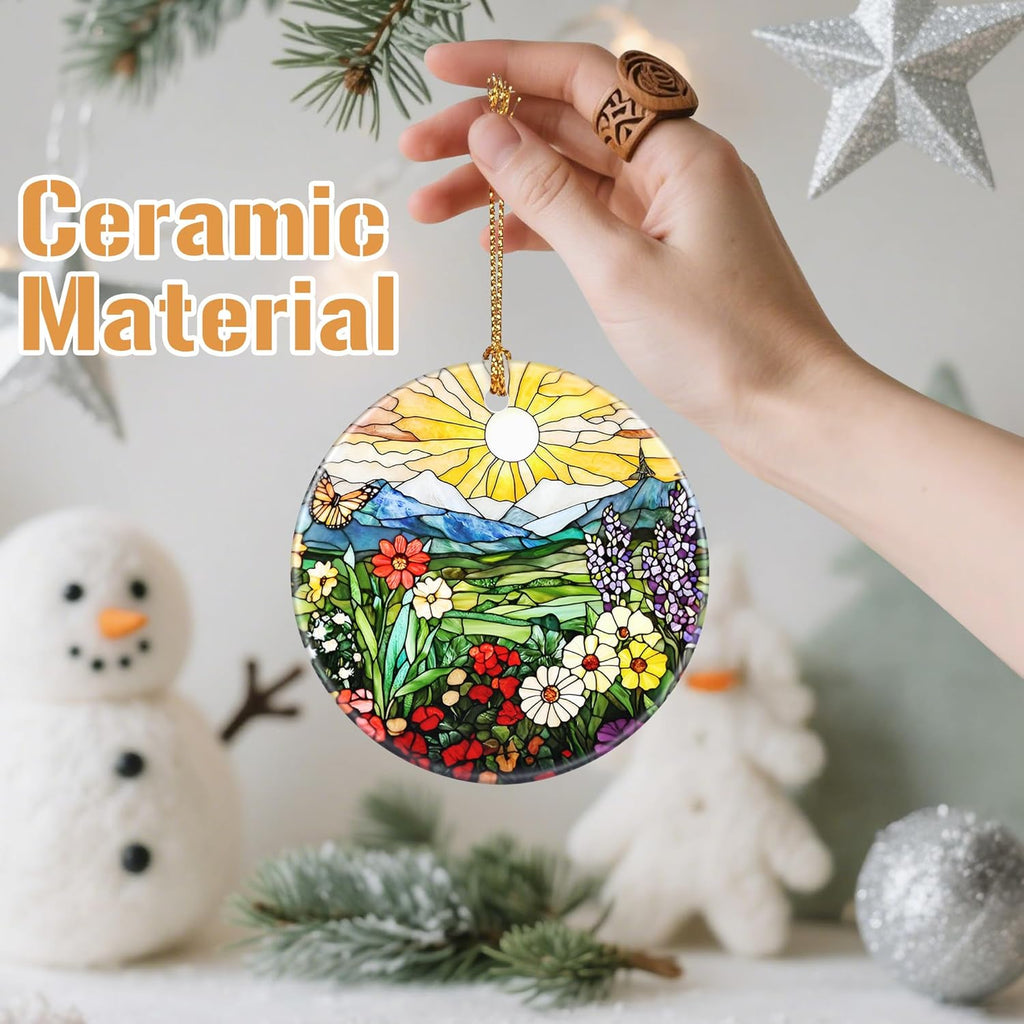 Mountain Wildflowers-Themed Christmas Tree Decorations, Christmas Ornaments, Keepsake Ornaments, Holiday Decor, Xmas Gifts, Gifts for Nature Lovers – Including Plant & Flower Lovers