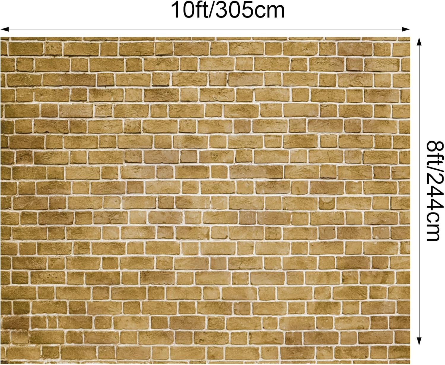 VitalCozy 10 x 8 ft Christmas Brick Wall Backdrop for Photoshoot Polyester Fabric Brick Backdrop Background for Fireplace Home Decoration Newborn Birthday Party (Brown)