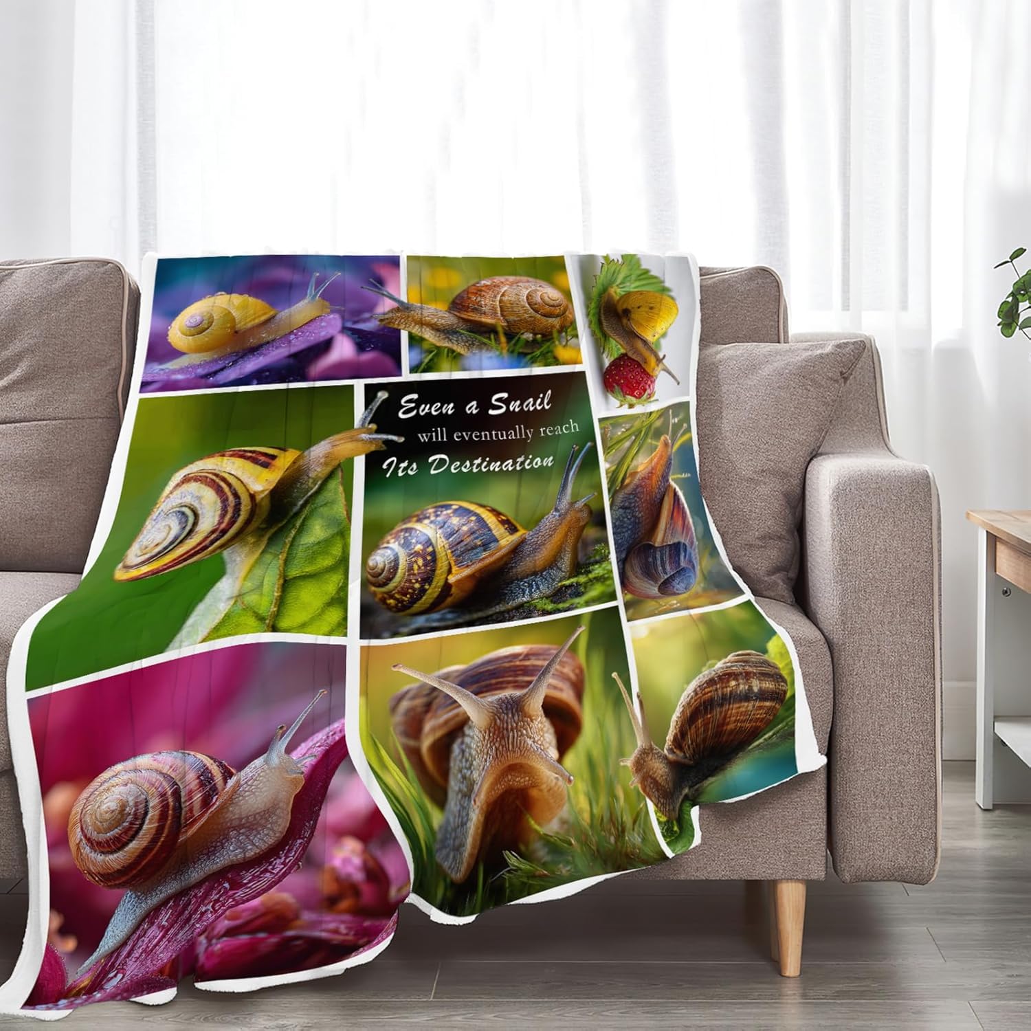 Snail Blanket Snail Lover Throw Blankets Gifts for Girls Boys Kids Soft Cozy Fleece Plush for Couch Sofa Bed 50"x40"