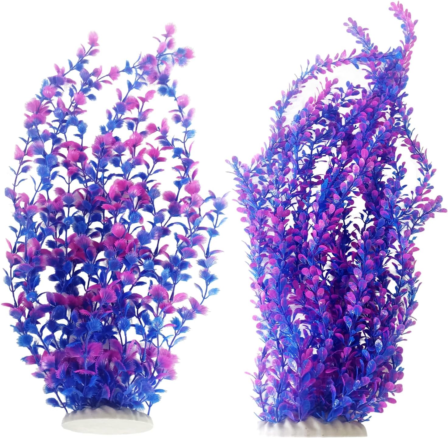 kathson Extra Large Tall Aquarium Plants,23 Inches Realistic Tall Fish Tank Plant Decorations Plastic Fish Tank Plants Artificial Aquarium Plants Purple Water Plant Decor(Purple)