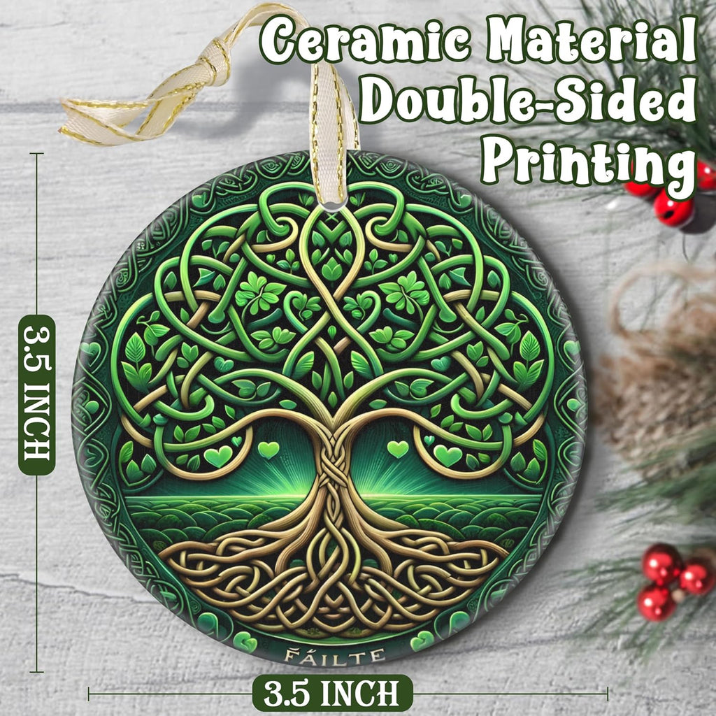 2025 Ornaments for Christmas, Christmas Tree Ornament, Round Ceramic, Holiday Decor, Gift Idea, Gift Exchange, Gifts for Mom - Tree of Life