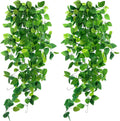 DomeStar 2PCS Fake Vines, Fake Hanging Plants Ivy Vines, Artificial Greenery Garland for Home Kitchen Wall Decor Aesthetic Home Decor (No Baskets)