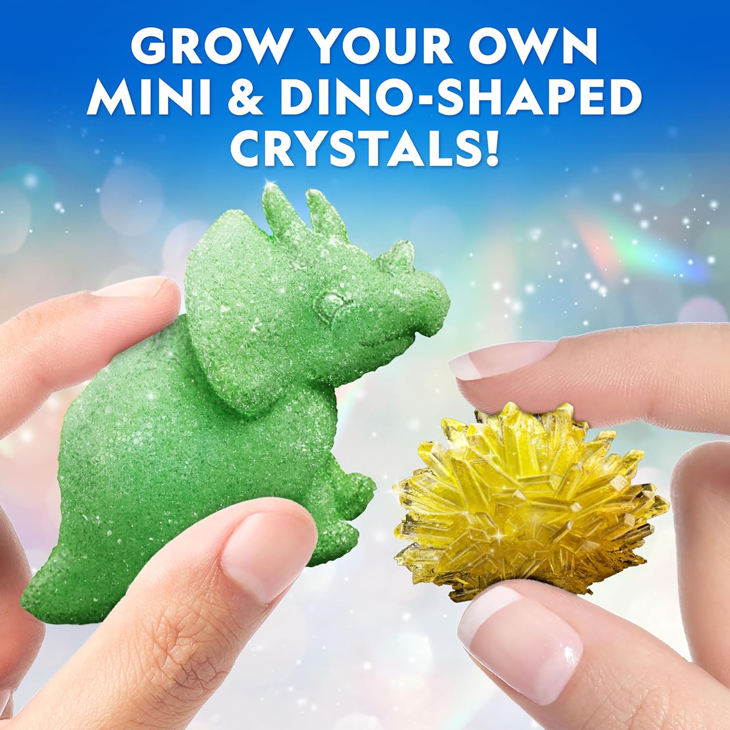 National Geographic Ultimate Crystal Growing Kit – Grow 5 Types of Crystals Including Glow in The Dark, Dinosaur Figure, Underwater Crystals & Crystal Trees with Learning Guide, STEM Science Kit