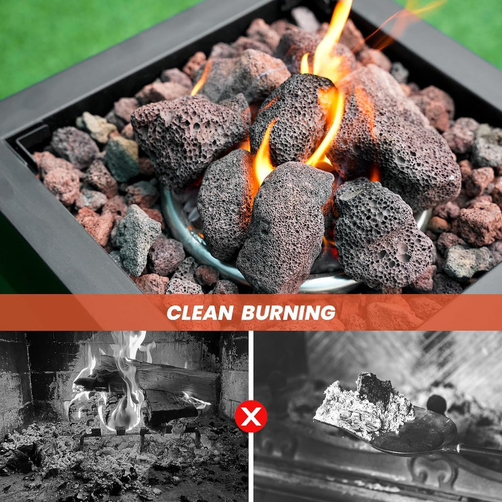onlyfire Red Lava Rock 10 Pounds Volcanic Lava Stones for Indoor Outdoor Fire Pits Fireplaces Gas Logs and Landscaping, 2.75-5 Inch
