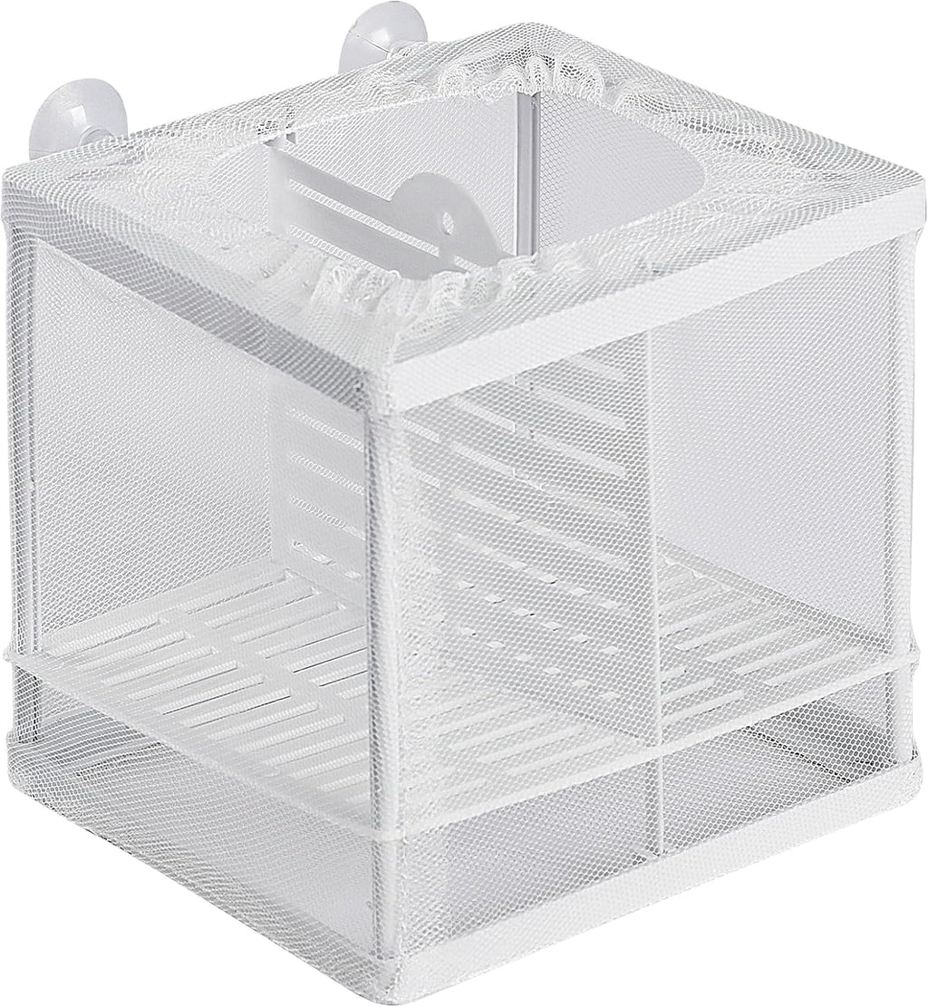 Pawfly Aquarium Breeder Net with Nylon Mesh & Suction Cups - Small Isolation Box for Baby Fish & Shrimp