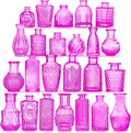 Glass Bud Vases Set of 24, Purple Vintage Small Vases for Flowers, Mini Glasses in Bulk, Small Flower Design for Centerpieces Wedding Decorations Home Flower Party Decor