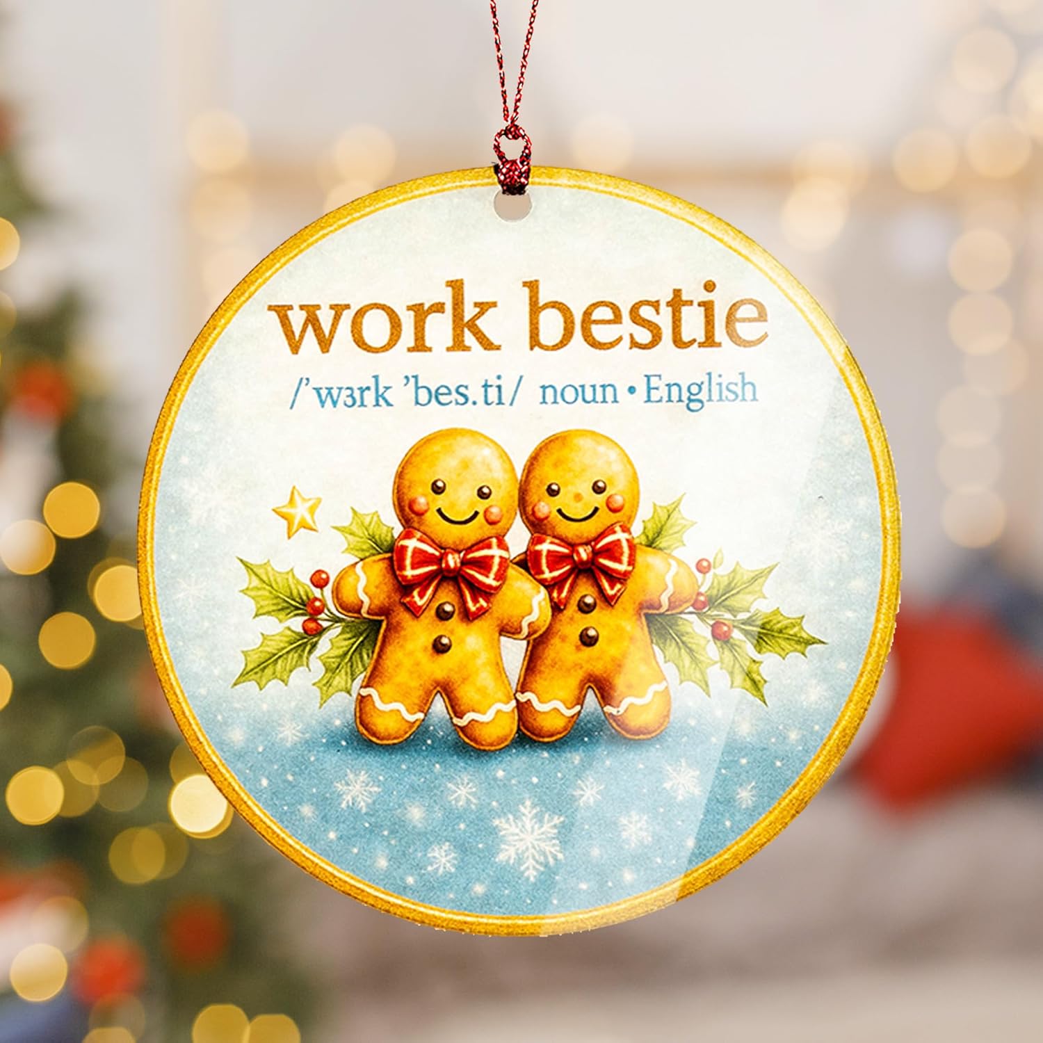 Work Bestie Ornament – Coworker Office Best Friend Ornaments - Work Bestie Gingerbread Gift - Funnyny Work Ornament – Christmas 2025