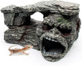 Gecko Hide Shale Scape Step Ledge, Reptile Rock Basking Platform Cave Hideout Tank Accessories Decorations, Great for Reptiles, Amphibians, Leopard Gecko, Snake, Lizard, Frogs, Turtle