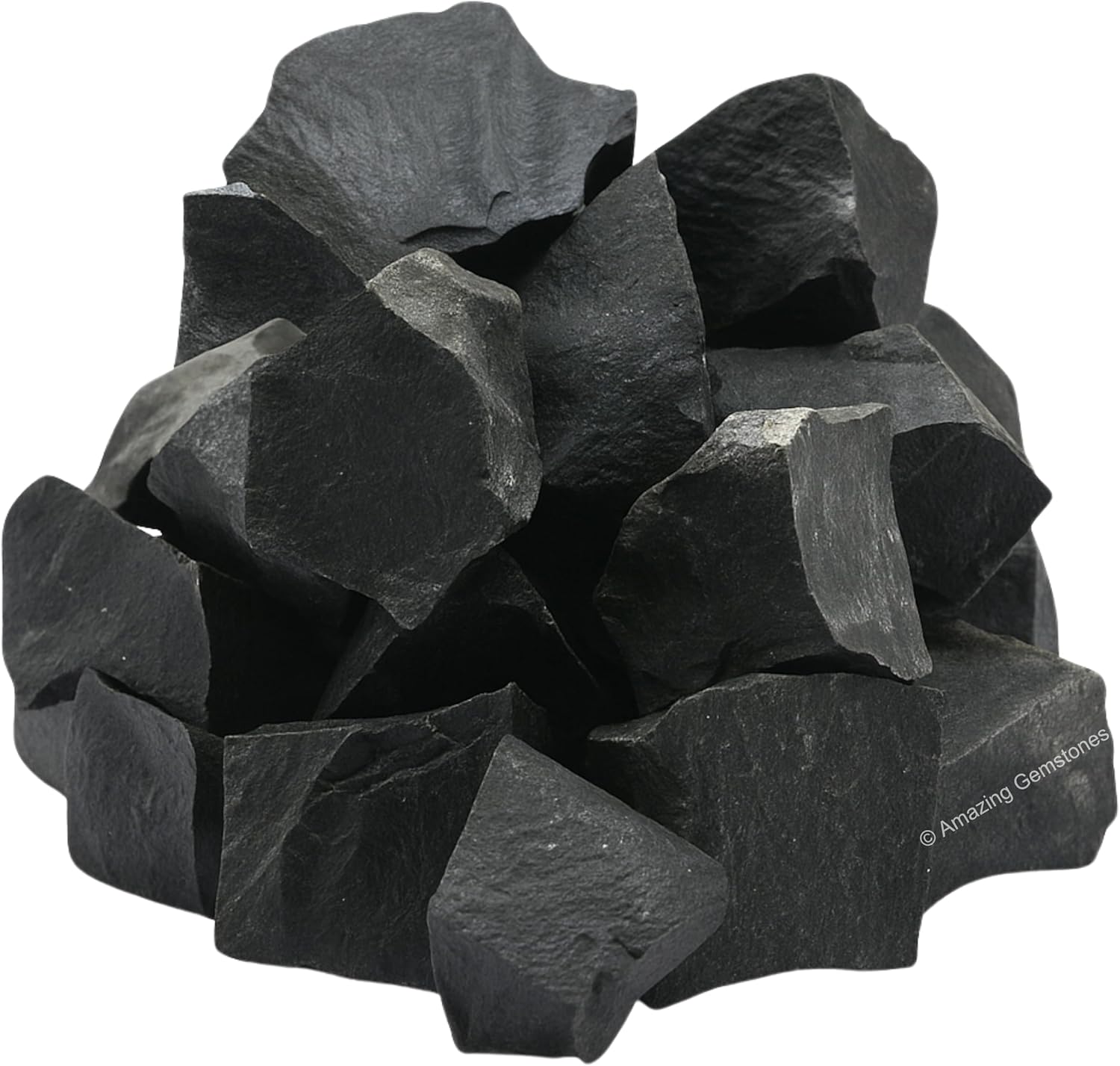 Amazing Gemstone Black Agate Raw Crystals and Healing Stones, Natural Rocks for Tumbling - DIY Raw Stones and Crystals, 2 Pieces