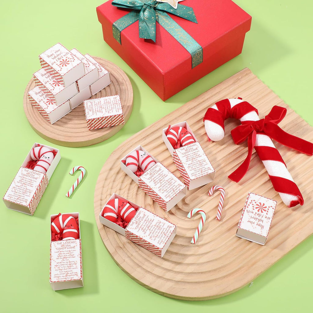 Wettarn 36 Sets Christmas Jesus Gifts Candy Cane Stress Balls with Christian Story Boxes Religious Party Favors for Church Office Sunday School Rewards Stocking Stuffers