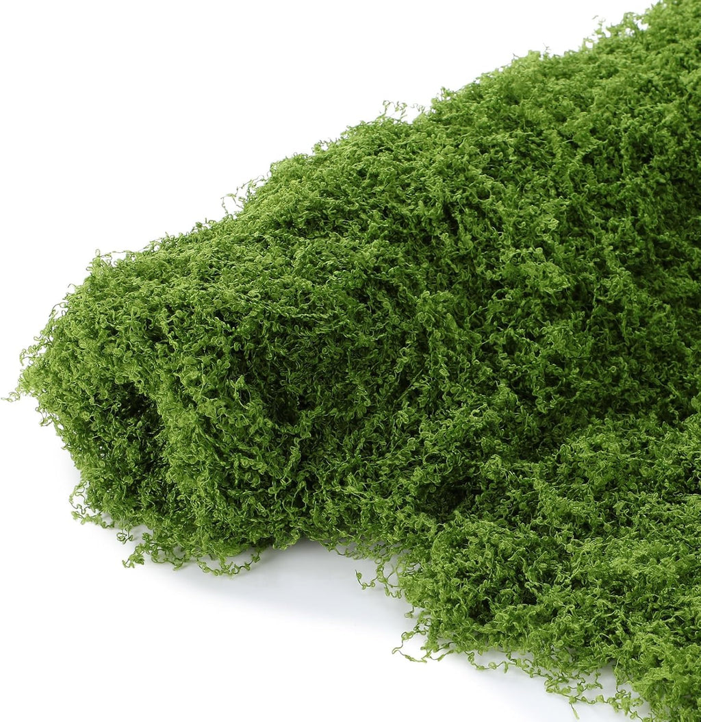 Zeyune 1 Pcs Fake Moss Table Runner for Crafts Artificial Moss Sheet Roll Waterproof Carpet Blanket for Wall Roof Garden Wedding Party Decoration (39 x 39 Inch)